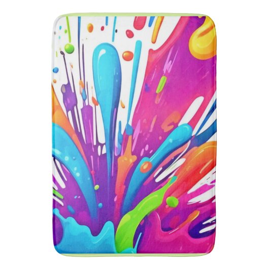 カラフル液絵を描散 バスマット (正面縦)