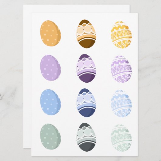 カラフル淡い色のイースター卵 シーズンカード (正面/裏面)