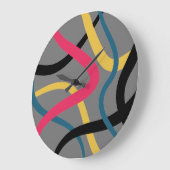 カラフル混乱しはっきりしたたモダン図鮮やか画 ラージ壁時計 (傾斜)