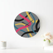 カラフル混乱しはっきりしたたモダン図鮮やか画 ラージ壁時計 (ホーム)