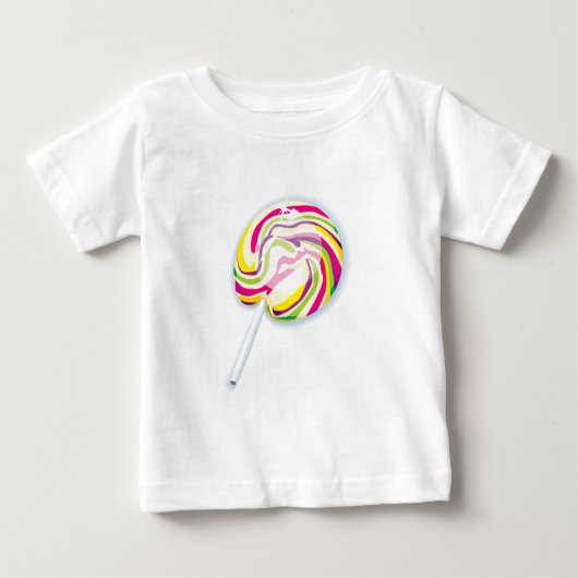 カラフル渦巻きキャンディー ベビーTシャツ (正面)