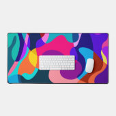 カラフル渦巻形のオーガニック型 デスクマット (キーボード&マウス)