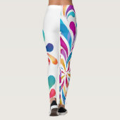 カラフル滴型 |モチベーション引用文アクティブ レギンス (裏面)