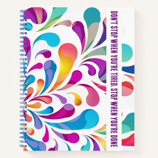 カラフル滴型 |モチベーション引用文 ノートブック (正面)