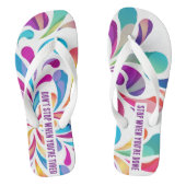 カラフル滴型 |モチベーション引用文 ビーチサンダル (フットベッド)