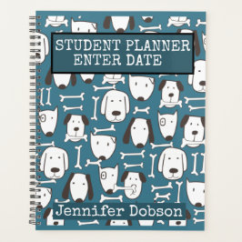 カラフル漫画の犬と学生プランナー プランナー手帳