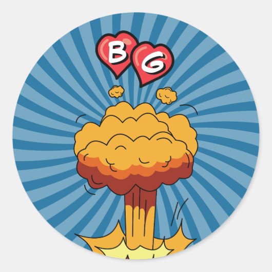 カラフル漫画ブックアポップ・アートのート結婚式の引き出物 ラウンドシール (正面)