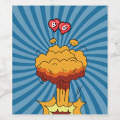 カラフル漫画ブックアポップ・アートのート結婚式の引き出物 ワインラベル (シングルラベル)