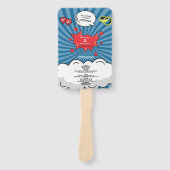 カラフル漫画ブックアポップ・アートのート結婚式 プログラム ハンドファン (正面)