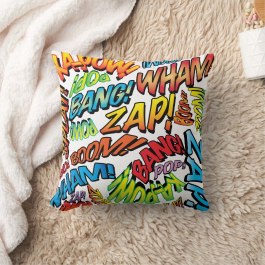 カラフル漫画ブックタイポグラフィモダントレンディークール クッション (ブランケット)