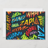 カラフル漫画ブッモダンクのおもしろい結婚写真 招待状 (裏面)