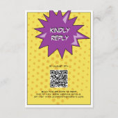 カラフル漫画ポップ・アートのブックア結婚ート エンクロージャーカード (正面)