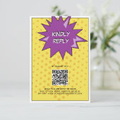 カラフル漫画ポップ・アートのブックア結婚ート エンクロージャーカード (スタンド正面)