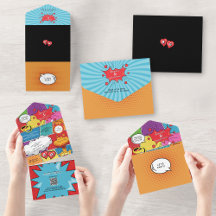 カラフル漫画ポップ・アートのブックア結婚ート