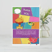 カラフル漫画ポップ・アートのブックア結婚ート サンキューカード (スタンド正面)