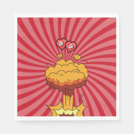 カラフル漫画ポップ・アートのブックア結婚ート スタンダードランチョンナプキン