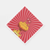 カラフル漫画ポップ・アートのブックア結婚ート スタンダードランチョンナプキン (角)