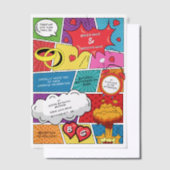 カラフル漫画ポップ・アートのブックア結婚ート ベラム紙招待状 (オフセット)