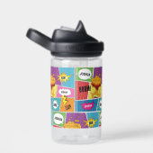 カラフル漫画本パーソナライズされた名アポップ・アートのート ウォーターボトル (右面)