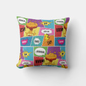 カラフル漫画本パーソナライズされた名アポップ・アートのート クッション (正面)