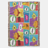 カラフル漫画本パーソナライズされた名アポップ・アートのート スローブランケット (正面縦)