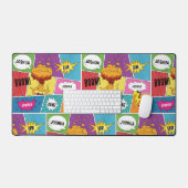カラフル漫画本パーソナライズされた名アポップ・アートのート デスクマット (キーボード&マウス)