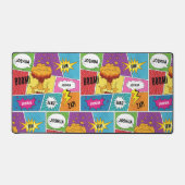 カラフル漫画本パーソナライズされた名アポップ・アートのート デスクマット (正面)