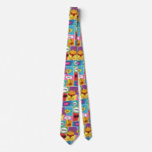 カラフル漫画本パーソナライズされた名アポップ・アートのート ネクタイ (正面)
