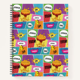 カラフル漫画本パーソナライズされた名アポップ・アートのート ノートブック