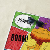 カラフル漫画本パーソナライズされた名アポップ・アートのート ビーチタオル (インサイチュ)