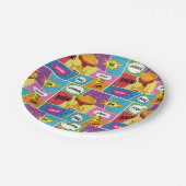 カラフル漫画本パーソナライズされた名アポップ・アートのート ペーパープレート (アングル)