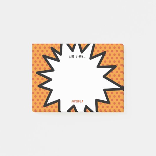 カラフル漫画本パーソナライズされた名アポップ・アートのート ポストイット (正面)