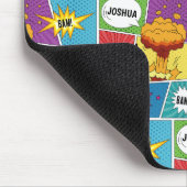 カラフル漫画本パーソナライズされた名アポップ・アートのート マウスパッド (コーナー)