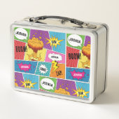 カラフル漫画本パーソナライズされた名アポップ・アートのート メタルランチボックス (裏面)