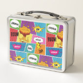 カラフル漫画本パーソナライズされた名アポップ・アートのート メタルランチボックス (正面)