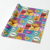 カラフル漫画本パーソナライズされた名アポップ・アートのート ラッピングペーパー (アンロールド)