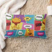 カラフル漫画本パーソナライズされた名アポップ・アートのート ランバークッション (ブランケット)