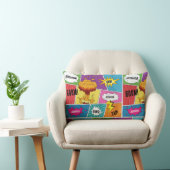 カラフル漫画本パーソナライズされた名アポップ・アートのート ランバークッション (椅子)
