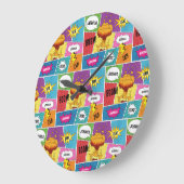 カラフル漫画本パーソナライズされた名アポップ・アートのート ラージ壁時計 (傾斜)