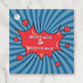 カラフル漫画本ポップ・アートのア結婚ートの贈り物 フェイバータグ