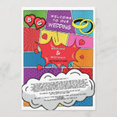 カラフル漫画本ポップ・アートの画の結婚旅程 プログラム (正面)