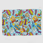 カラフル漫画本 ゴルフタオル (横)