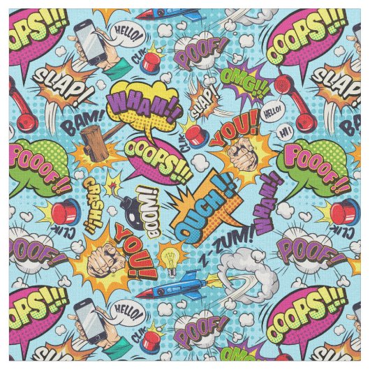 カラフル漫画本 ファブリック (クローズアップ)