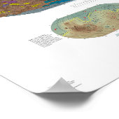 カラフル火星のFalse Color Map ポスター (角)