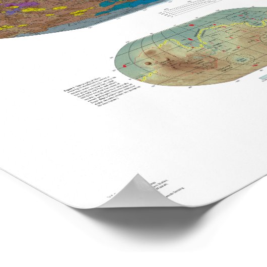 カラフル火星のFalse Color Map ポスター (角)