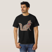 カラフル点々のあるキツネ Tシャツ (正面フル)