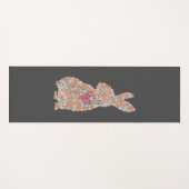 カラフル点々のある兎 ヨガマット (正面(横))