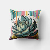 カラフル点を持つ多肉植物 クッション (裏面)