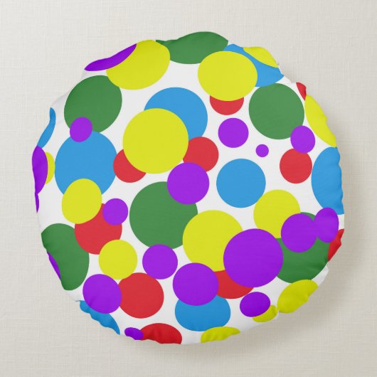 カラフル点 ラウンドクッション (裏面)