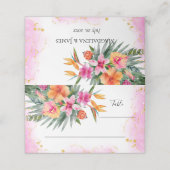 カラフル熱帯の花ピンク&オレンジ結婚ズ プレイスカード (外部開封)